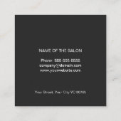 Minimalistische Schwarz-Weiß-Scheren-Haarstylle Quadratische Visitenkarte (Rückseite)