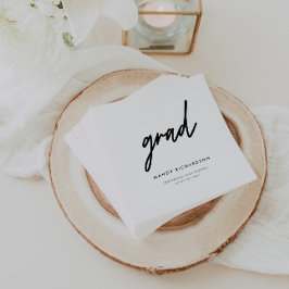 Minimalistische Schwarz-Weiß-Schrift Abschlusspart Serviette