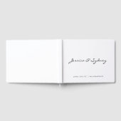 Minimalistische Schwarz-Weiß-Script-Hochzeit Gästebuch (Voll)