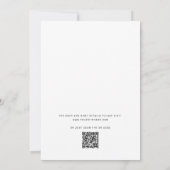 Minimalistische Schwarz-Weiß-Script-Hochzeit + QR Einladung (Rückseite)