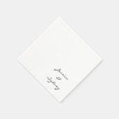 Minimalistische Schwarz-Weiß-Script-Hochzeit Serviette (Ecke)
