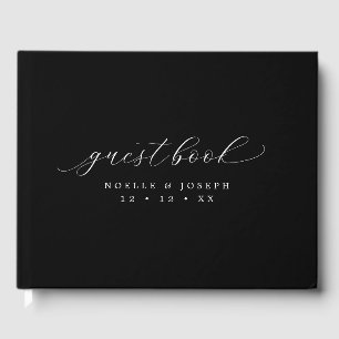Minimalistische Schwarz-Weiß-Skriptereihen Gästebuch