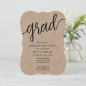 Minimalistische Schwarz-Weiß-Skripterkennungsparte Einladung (Stehend Vorderseite)