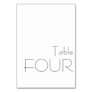 Minimalistische Schwarz-Weiß-Spielerei-Typografie Tischnummer