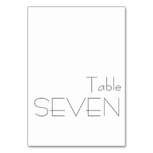 Minimalistische Schwarz-Weiß-Spielerei-Typografie Tischnummer
