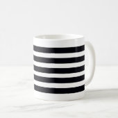 Minimalistische Schwarz-Weiß-Streifen Kaffeetasse (VorderseiteRechts)