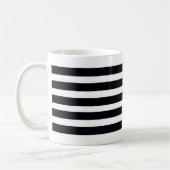 Minimalistische Schwarz-Weiß-Streifen Kaffeetasse (Links)