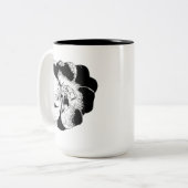 Minimalistische Schwarz-Weiß-Tasse Zweifarbige Tasse (Vorderseite Links)