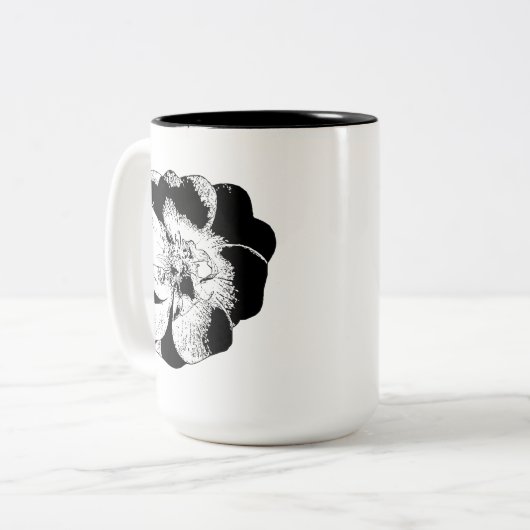 Minimalistische Schwarz-Weiß-Tasse Zweifarbige Tasse (Vorderseite Links)