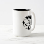 Minimalistische Schwarz-Weiß-Tasse Zweifarbige Tasse (VorderseiteRechts)