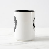 Minimalistische Schwarz-Weiß-Tasse Zweifarbige Tasse (Mittel)