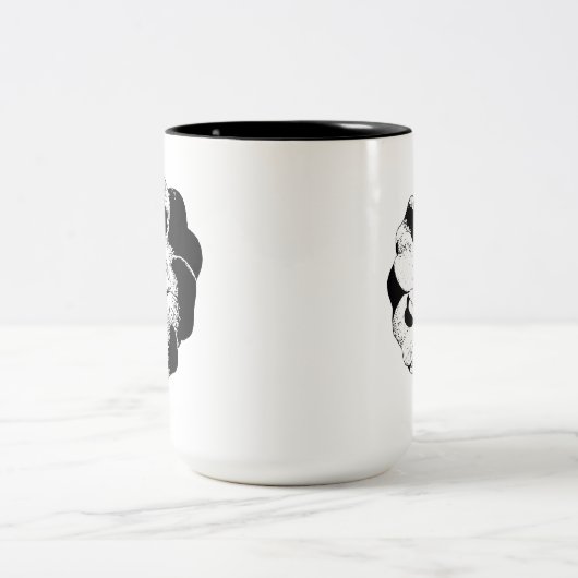 Minimalistische Schwarz-Weiß-Tasse Zweifarbige Tasse (Mittel)
