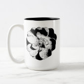 Minimalistische Schwarz-Weiß-Tasse Zweifarbige Tasse (Links)