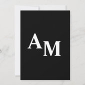 Minimalistische Schwarz-Weiß-Text-basierte Hochzei Einladung (Rückseite)