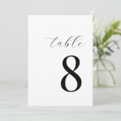 Minimalistische Schwarz-Weiß-Tischnummer Einladung (Stehend Vorderseite)