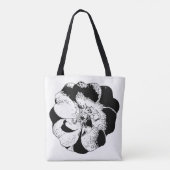 Minimalistische Schwarz-Weiß-Totbeutel Tasche (Rückseite)