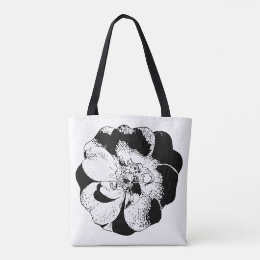 Minimalistische Schwarz-Weiß-Totbeutel Tasche (Rückseite)