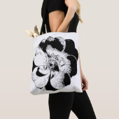 Minimalistische Schwarz-Weiß-Totbeutel Tasche (Von Nahem)