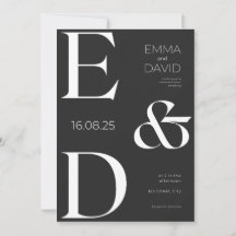Minimalistische Schwarz-Weiß-Typografie Hochzeit I