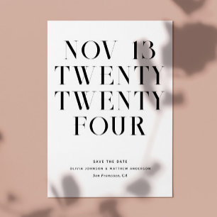 Minimalistische Schwarz-Weiß-Typografie. Saubere H Save The Date