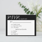 Minimalistische Schwarz-Weiß-UAWG und Entrée-Auswa RSVP Karte (Stehend Vorderseite)