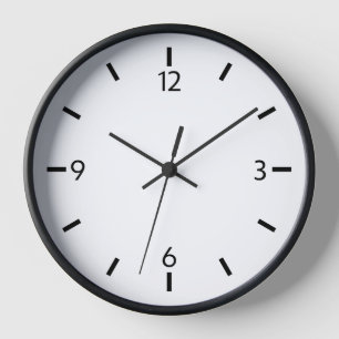 Minimalistische Schwarz-Weiß-Uhr Uhr