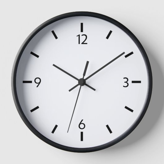 Minimalistische Schwarz-Weiß-Uhr Uhr (Vorderseite)
