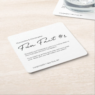 Minimalistische Schwarz-Weiß-Unterhaltung Hochzeit Rechteckiger Pappuntersetzer