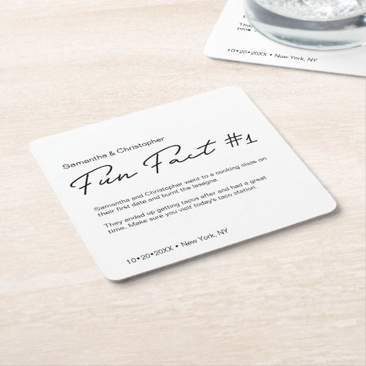 Minimalistische Schwarz-Weiß-Unterhaltung Hochzeit Rechteckiger Pappuntersetzer (angewinkelt)