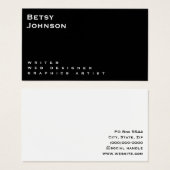 Minimalistische Schwarz/Weiß-Visitenkarte (Vorne & Hinten)