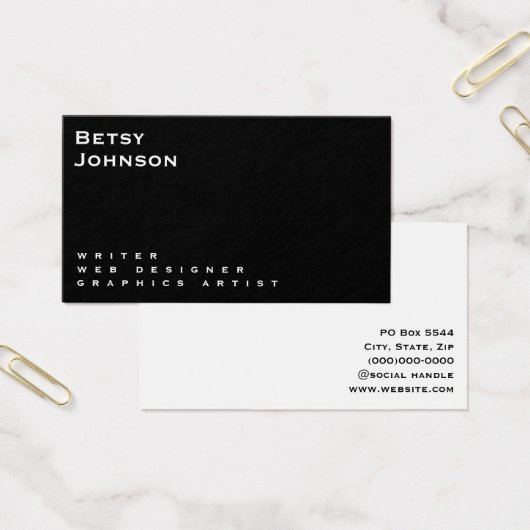 Minimalistische Schwarz/Weiß-Visitenkarte (Büro)