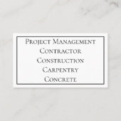 Minimalistische Schwarz/Weiß-Visitenkarte Visitenkarte (Rückseite)