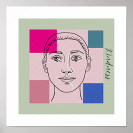 Minimalistische Schwarz-Weiß-Wand Kunst mit trendi Poster