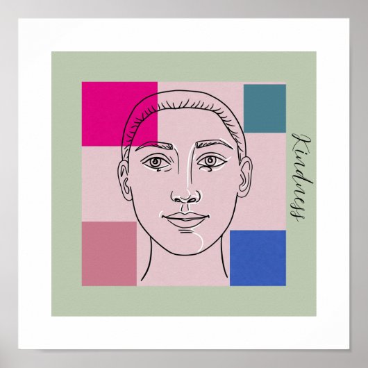 Minimalistische Schwarz-Weiß-Wand Kunst mit trendi Poster (Vorne)