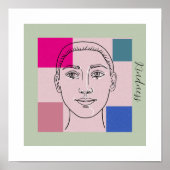 Minimalistische Schwarz-Weiß-Wand Kunst mit trendi Poster (Vorne)