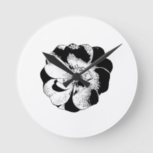 Minimalistische Schwarz-Weiß-Wand-Uhr Runde Wanduhr
