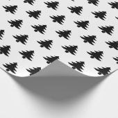 Minimalistische Schwarz-Weiß-Weihnachtsbäume Geschenkpapier (Ecke)