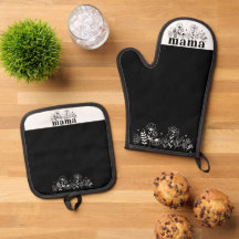 Minimalistische Schwarz-Weiß-Wildblume Mama