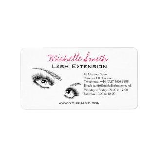 Minimalistische Schwarz-Weiß-Wimpern Schicke Schmi Adressaufkleber