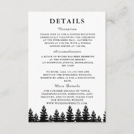 Minimalistische Schwarz-Weiß-Winter-Hochzeitdetail Begleitkarte