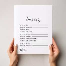 Minimalistische Schwarz-Weiß-Wünsche für Baby