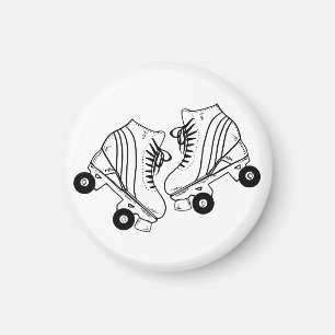 Minimalistische Schwarz-Weiß-Zeichnung von Rollsch Magnet