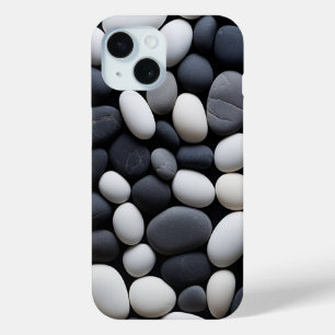 Minimalistische Schwarz-Weiß-Zen-Steine Ästhetik Case-Mate iPhone Hülle