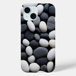Minimalistische Schwarz-Weiß-Zen-Steine Ästhetik  Case-Mate iPhone Hülle