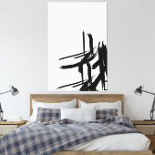 Minimalistische Schwarz-weiße abstrakte Wandkunst Leinwanddruck (Insitu (Schlafzimmer))