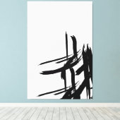 Minimalistische Schwarz-weiße abstrakte Wandkunst Leinwanddruck (Insitu (Holzboden))