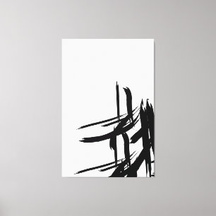 Minimalistische Schwarz-weiße abstrakte Wandkunst Leinwanddruck