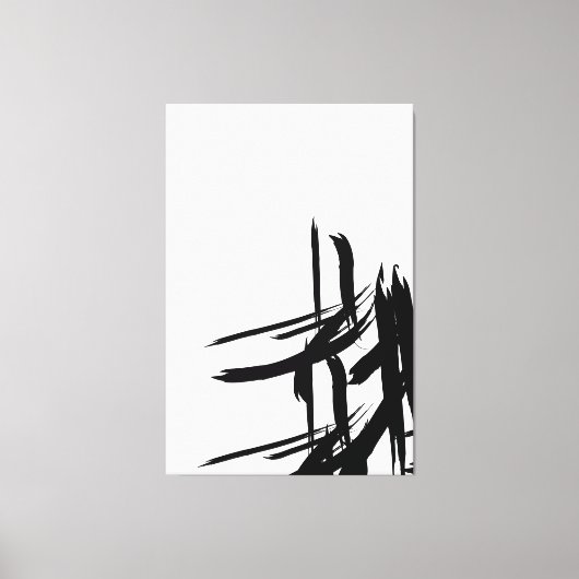 Minimalistische Schwarz-weiße abstrakte Wandkunst Leinwanddruck (Vorderseite)