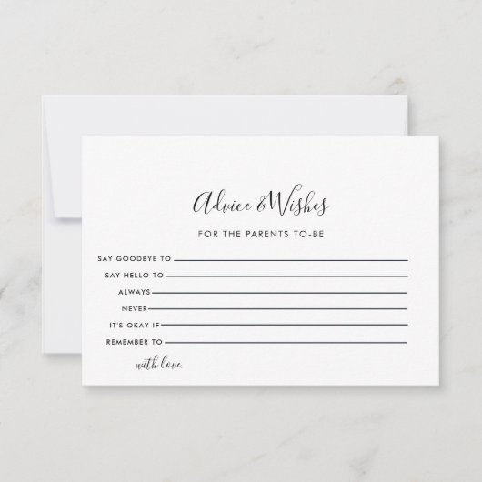 Minimalistische Schwarz-weiße Beratung und Wunschk RSVP Karte (Vorderseite)