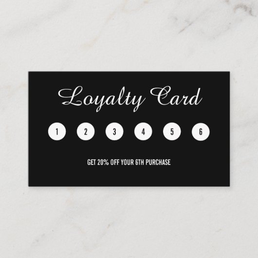 Minimalistische Schwarz-weiße Berufliche Loyalität Treuekarte (Vorderseite)